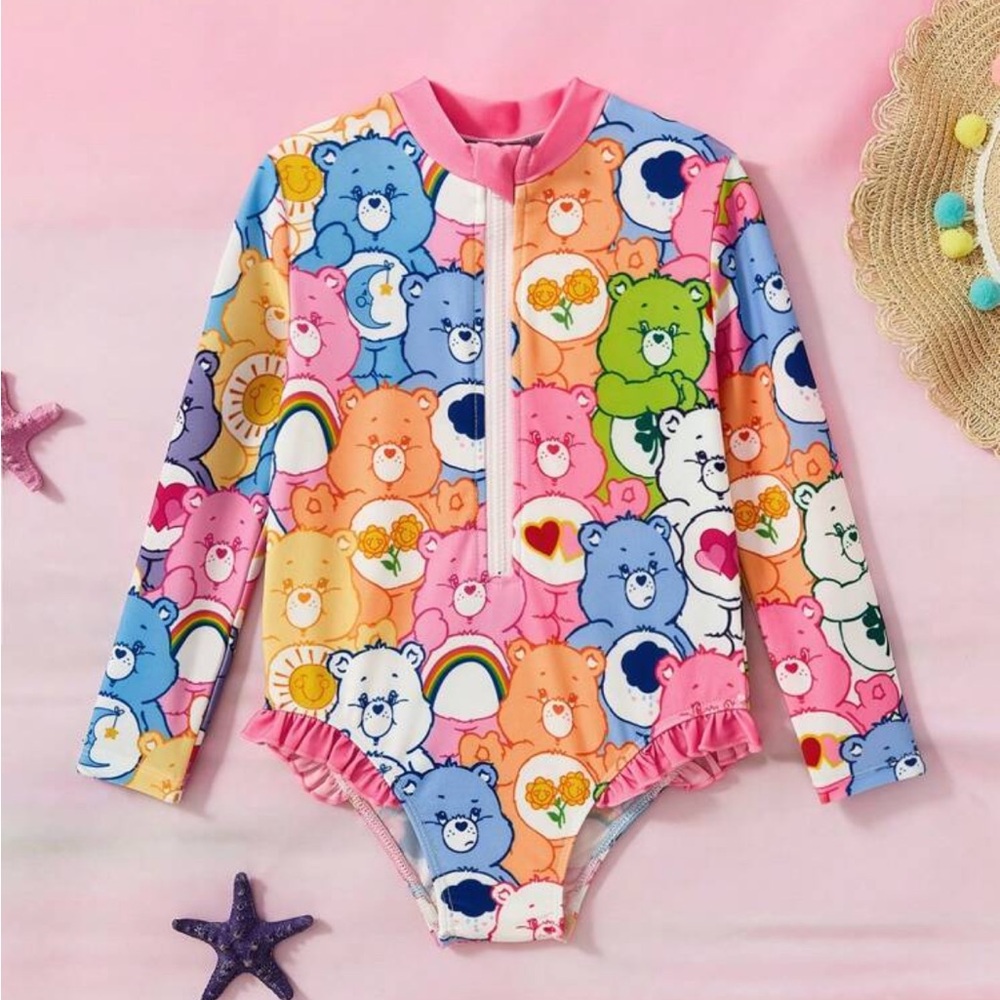 Carebear rashguard Swimsuit 4t